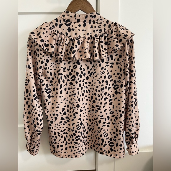 *NEW* RUFFLE LEOPARD BLOUSE - Picture 2 of 2